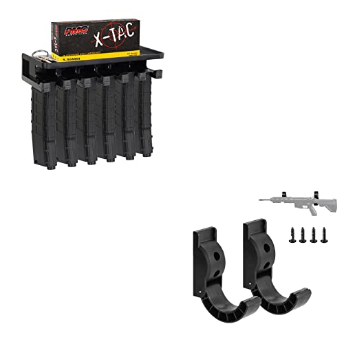 Adoreal Solid ABS Standard Magazine Rack Wall Mount with Storage Shelf, Gun Rack Wall Mount, Folding Gun Racks