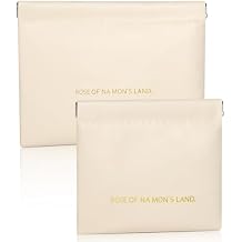 Makeup Bag for Purse:GloreBrochas PU Leather Makeup Pouch Set Large & Small Portable Cosmetic Bags, Waterproof Squeeze Top Coin Purse,Travel Organizer for Makeup,Lipstick, Jewelry,Earbuds(White)