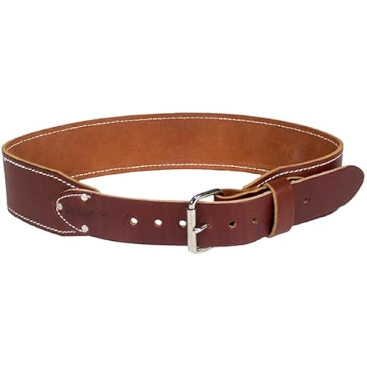 Occidental Leather 3 Ranger Leather Work Belt - XX-Large, OxyRed - Bridle Leather, Heavy-Duty Steel Roller Buckle, Edge Stitched - Made in USA