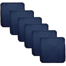 FLYMEI Patio Cushion Covers Blue 24x22x4-4pcs & Blue 24x22x4-2pcs