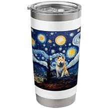 Akita Inu Starry Night Stainless Steel Insulated Tumbler