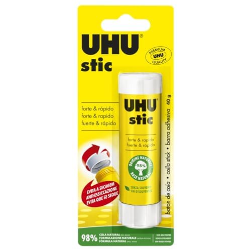 UHU Solvent Free Glue Stick Blister White, Black, 40 g