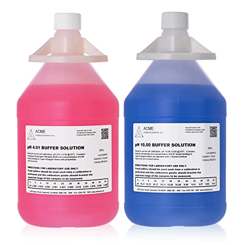 Inc. pH 4 & 10 Buffer Solutions - Professional Calibration Solutions, NIST Traceable for Testing Soil, Lab Tests, Agriculture, Water and Much More - 2 Gallons, Combo