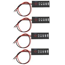 OTOTEC 4PCS Li-ion Battery Capacity Voltage Meter Tester 1S 3.7V 15mA Line Length 14.5cm 40x15x2.7mm Lithium Battery Capacity Indicator Module