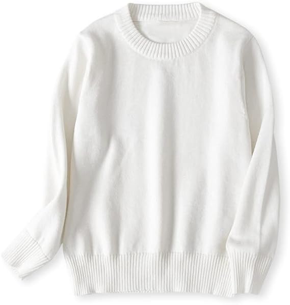 ACESTAR Boys and Girls' Uniform Cotton Crew-Neck Sweaters Long Sleeve Pullover Knit Sweater