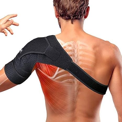 Thx4COPPER Shoulder Brace Adjustable Compression Shoulder Splint for Shoulders Stability Support Shoulder Pain Shoulder Strap Left S/M