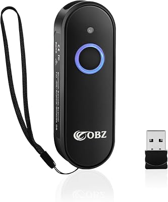 OBZ Mini Bluetooth Barcode Scanner, 2D Wireless Barcode Scanner, Versatile Portable Handheld USB 1D 2D QR Code Scanner Work with Mac OS, Windows, iOS, Android Tablet, Phone, PC, POS Upgraded Version