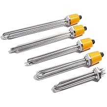 9000 W Single Phase Heating Element 220 V, DN40 1.5 Inch Heating Element BSP Thread Brass Flange, Heating Element Stainless Steel with Plastic Cover Silicone Ring