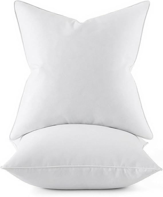 MIULEE 20x20 Feather Down Pillow Inserts Set of 2 Fluffy for Chop Look