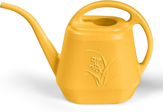 Plastic Watering Can - for Home Plant Garden - 1/2 Gallon - Yellow
