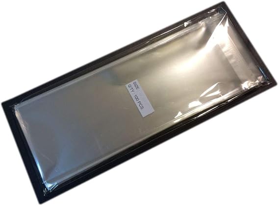 UNIQUEPACKING 100 Pcs 3x8 Clear Resealable Recloseable Cellophane/Cello Polypropylene Bags