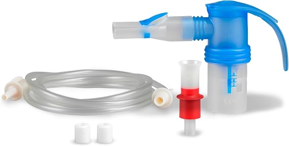 PARI BOY® Pro Year Pack - Nebuliser Replacement Kit with PIF Control | PARI LC sprint nebulizer with the nozzle attachments blue and red. Suitable for all PARI compressors except PARI COMPACT