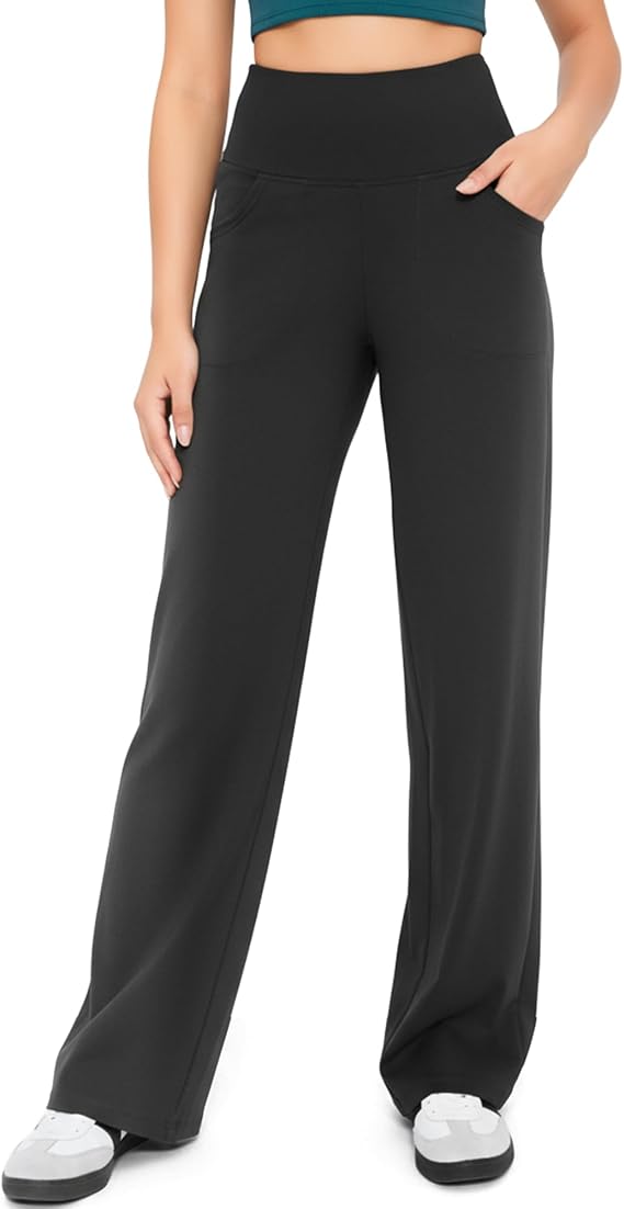 Yogaration Wide Leg Yoga Pants for Women with Pockets, 29.5/31.5/33.5"