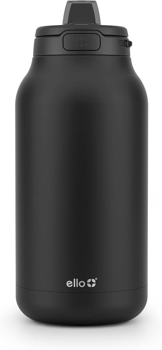 Ello Hydra 64oz Half Gallon Vacuum Insulated Stainless Steel Jug, Black