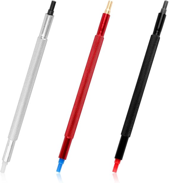 3-Pcs Stainless Steel Watch Hand Presser Set – Precision Pusher Tool Kit with Multi-Sized Holes for Watchmakers & Wristwatch Repair