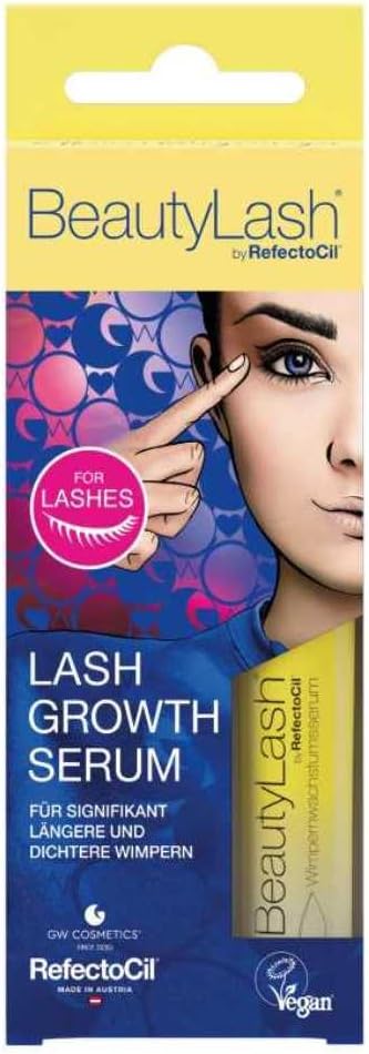 Lash Growth Serum – BeautyLash by RefectoCil -Thicker Lashes in 8 Weeks | Vegan & Hormone-Free, Nourishing Plant-Based Formula