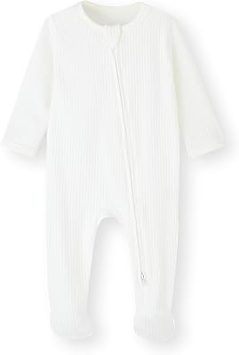 ACESTAR Baby Footies Pajamas, 2-Way Zipper Baby Sleepers with Mitten Cuffs - Long Sleeve Baby Zip Up Onesie for 0-12 Months