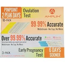Midstream Pregnancy Test and Ovulation Tests Kit, Bulk Early Detection HCG & LH Sticks, 99.99% Accurate at Home Predictor 6 Days Early Result, Extra Sensitive Fertility Tracker for Women
