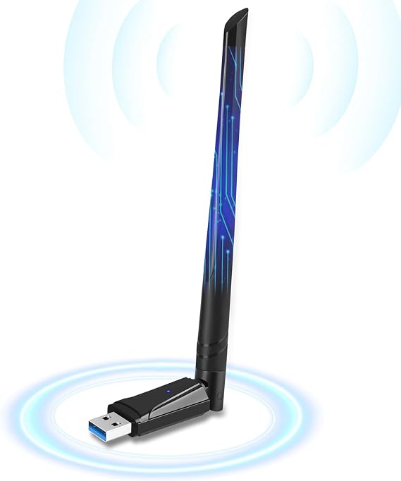 USB WiFi Antenna, WiFi Adapter for Desktop PC, Dual Band 1300Mbps, USB3.0