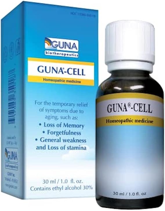 Guna Cell Homeopathic Provides Temporary relief of signs of aging and fatigue, such as: general weakness and forgetfulness. - 1 Ounce
