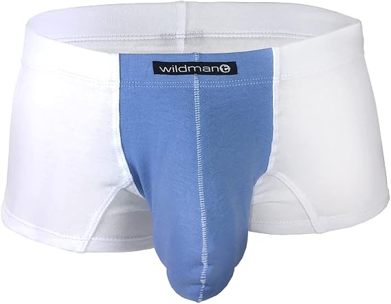 Wildmant Stretch Cotton Boxer White/Blue (Small)