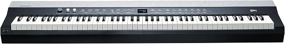 Kurzweil KaP1-88-Key Fully-Weighted Hammer Action Portable Digital Piano with 28 Flagship Voices + Power Supply + Sustain Pedal + ST-C1 Chrome Stand (Black)