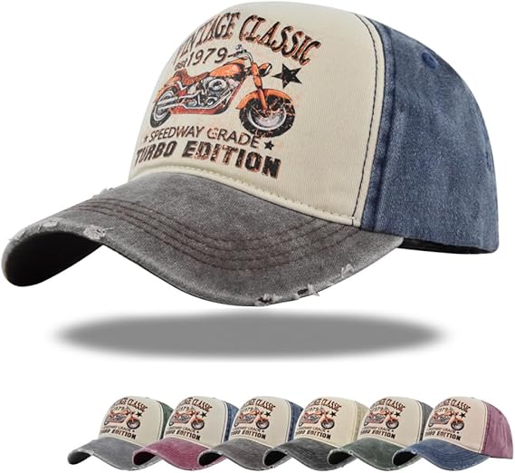 Vintage Baseball Cap Classic Retro Outdoor Sports Cap Motorcycle Sun Hat 100% Cotton for Man Women