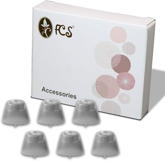FCS Pack of 6 Click Sleeve for Siemens Signia Lotus Prompt Click- CIC/ITC (Closed-Medium).
