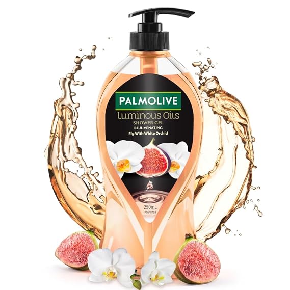 Palm-Olive Luminous Oil Body Wash, 750ml, Fig Oil & White Orchid, Paraben-Free