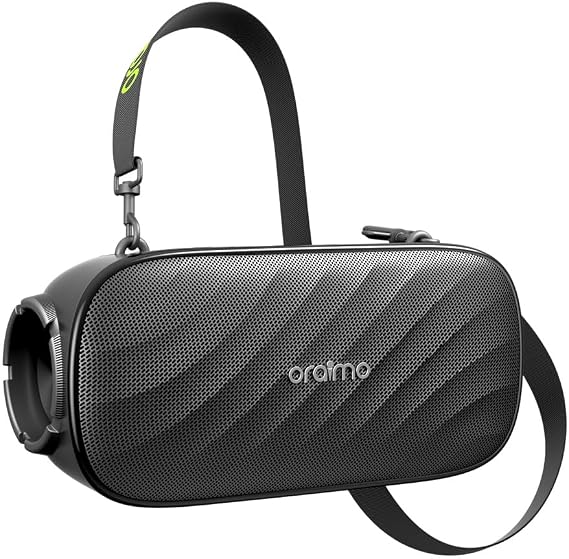 Oraimo Bluetooth Speaker Loud, 80W Heavy Bass, Subwoofer, Wireless Portable Outdoor Speaker, 28H Playtime, RGB Lights, TWS, Bluetooth 5.4, TF Card, AUX, Custom EQ for Beach Party Camping, Gray