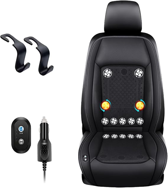 Icy Seat - Icy Seat Car Cooling Cushion, Car Seat Cooler with 24 Fans & 6-Mode Massage, Breathable Ventilated Seat Pad, Car Seats Cover for Driving Comfort (10 Fans)