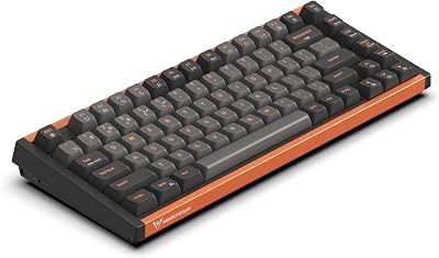 MINISFORUM MKB i83 Wireless Mechanical Gaming Keyboard, Kailh MX Red Switch RGB Light 83 Keys Aluminum Alloy Frame Compact Mini Office Keyboard, Bluetooth2.4GWired Connection up to 5 DevicesOrange