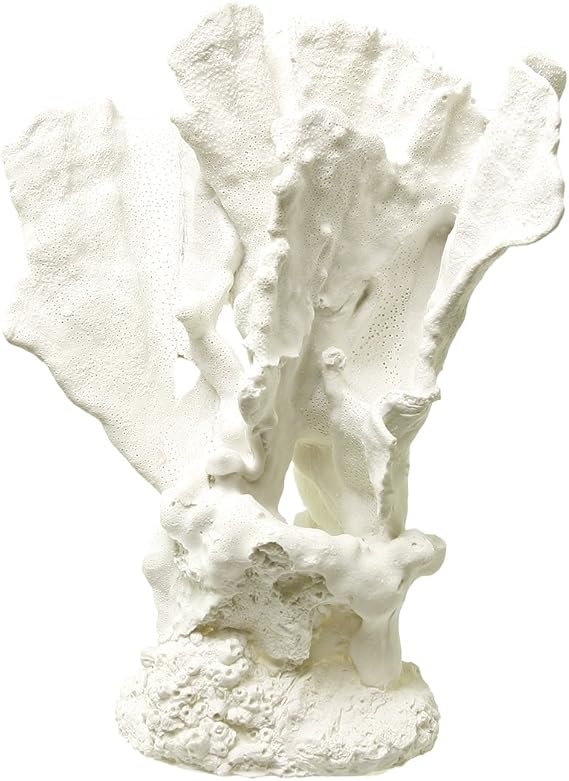 Blue Ribbon EE-1765 Exotic Environments Lettuce Coral Aquarium Ornament, White