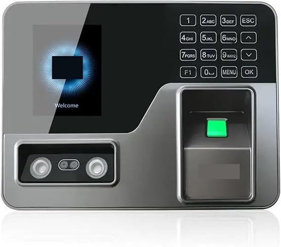 Biometric Employee Attendance Machine, 3 in 1 Face Recognition Attendance Machine Office Employee Sign-in Apparatus Password Fingerprint Punch-in Electronic Device Quick Recognition