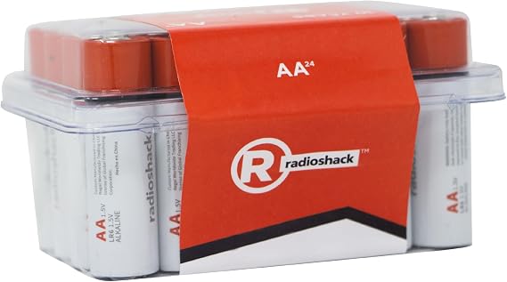 RadioShack Alkaline AA Batteries, Mercury & Cadmium Free, 1.5V, 24 Pack