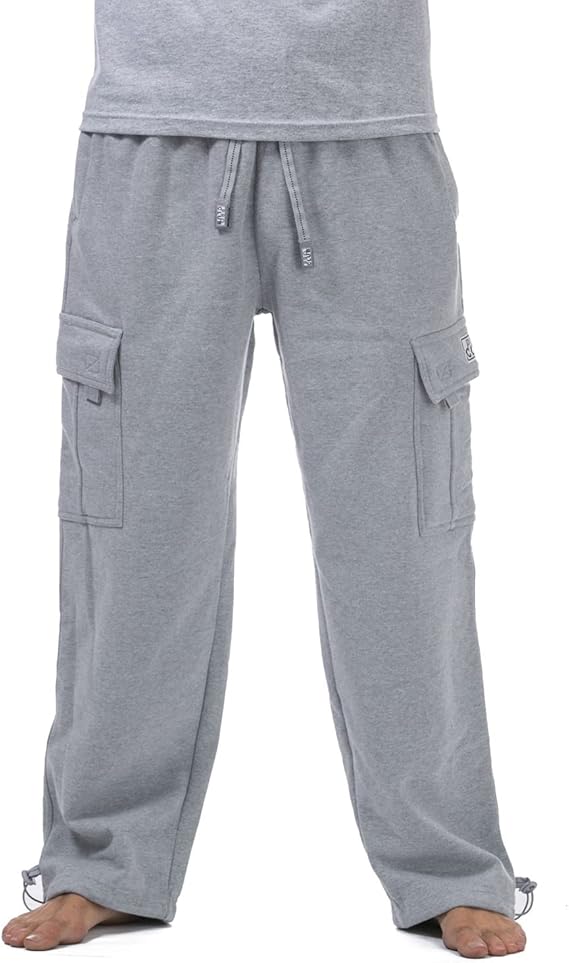 Pro Club Men's Heavyweight Fleece Cargo Pants Gray