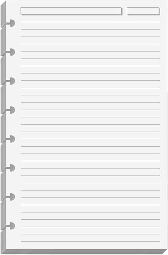 Levenger Circa Full-Page 1/4 Inch Ruled Discbound Paper Refill, Disc Notebook and Planner Inserts, 300 sheets, Junior