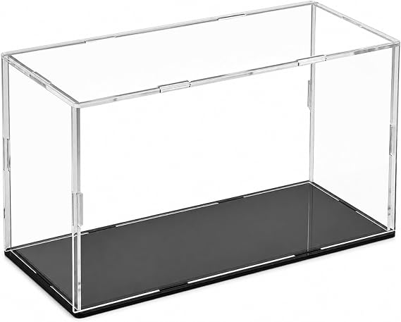 Self-Assembly Acrylic Display Case,Deluxe Dustproof Showcase,Cube Countertop Box for Pop Figures Collectibles Toys,Need Remove The Protective Film (10x4x5.7 inch; 25x10x14.5cm)