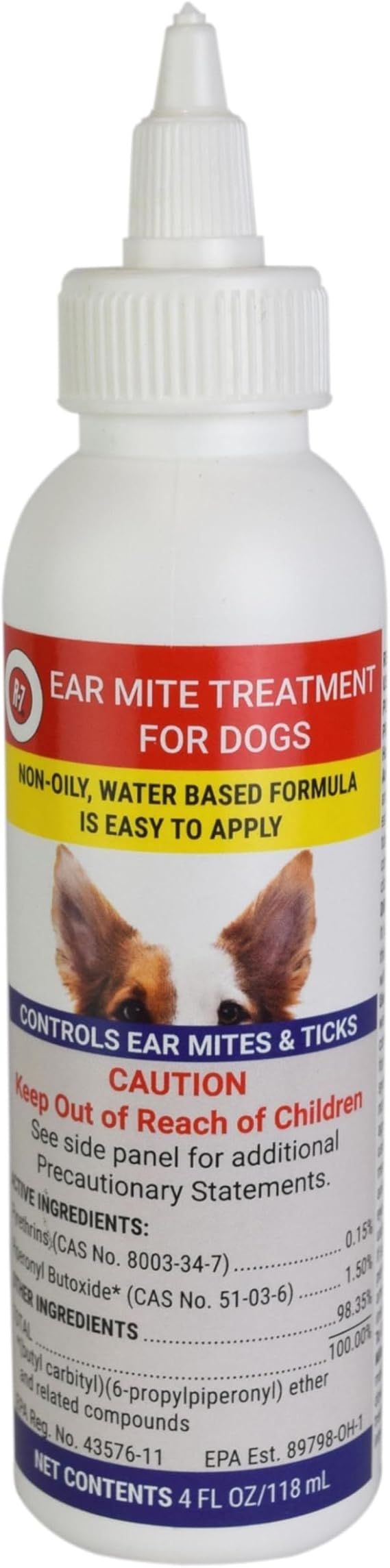 Miracle Care R7 Ear Mite Treatment for Dogs, 4 Ounce