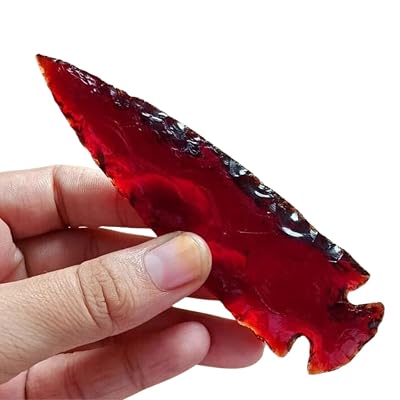 Red Obsidian Arrowhead Size 4 inch, Crystal Arrowhead, Gemstone Arrowhead, Healing Crescent Arrowhead Shape Gemstone, Obsidian Spearhead.