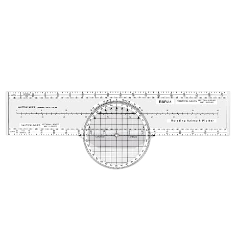 Aviation Plotter Aviation Slide Rule with 8 Functions for Pilot Student Accessories Rotating Azimuth Plotter, WAC Charts, Air Navigation Plotter for Navigational Usage