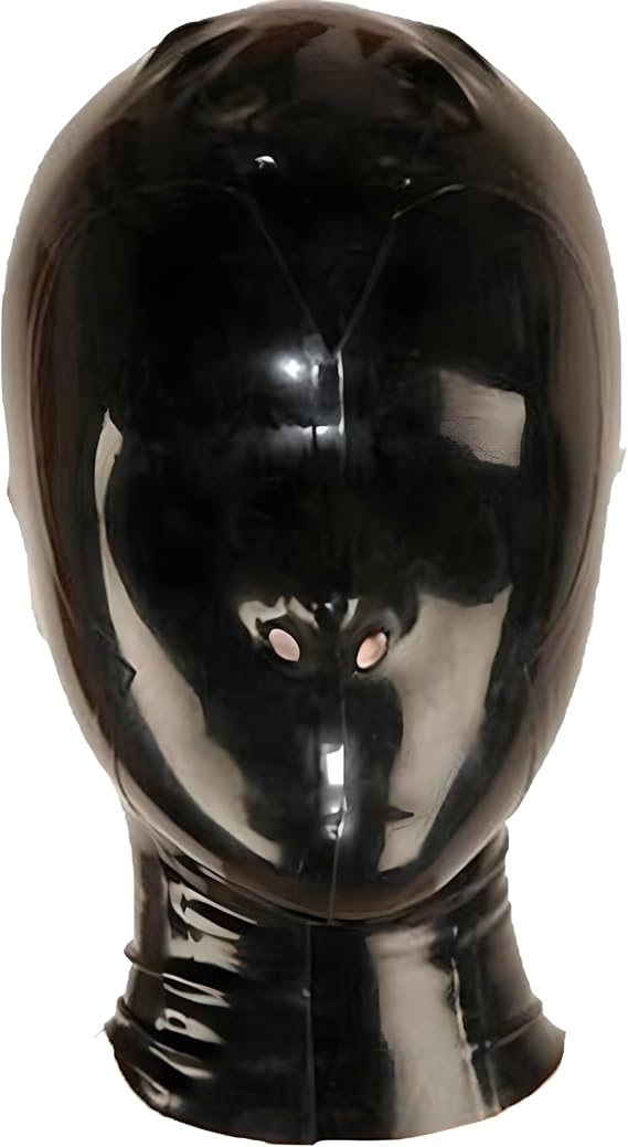 Latex Mask Sexy Rubber Unisex Hood with Zipper for Catsuit Wear
