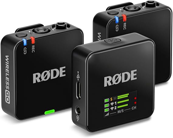 RØDE Wireless GO (Gen 3) - Üçüncü Nesil, 32-bit, Çift Vericili, Kayıt özellikli Kablosuz Mikrofon Seti