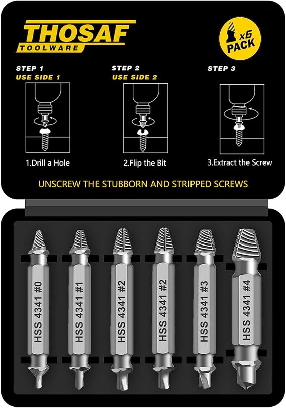 Damaged Screw Extractor Set,Christmas Stocking Stuffers for Adults Men Him | Gifts for Men,Mens Gifts for Dad,Husband,Stripped Screws Bolt Drill Bit Tools for Easy Removal of Rusty Broken Screw