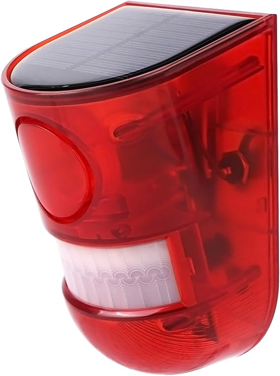 Aolyty Solar Motion Sensor Alarm Light with Siren and Red LED Flashing