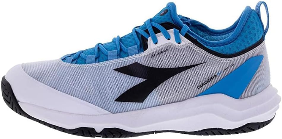 Diadora Mens Speed Blushield Fly 3 Plus Ag Tennis Sneakers Shoes - Black, Blue, White