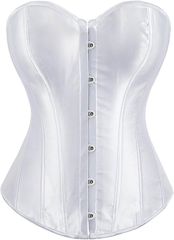 FZYLQY Women Satin Corsets Top Lace Up Boned Overbust Corset bustier Body Shaper Bustier Plus Size Cincher Overbust Bustiers