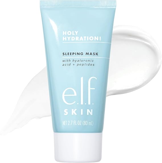 e.l.f. SKIN Holy Hydration! Sleeping Mask, Moisturising & Plumping Dual-Use Sleep Or Rinse-Off Face Mask, Soothes Skin With A Creamy Formula