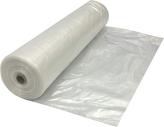 Farm Plastic Supply - Clear Plastic Sheeting - 6 mil - (6' x 100') - Thick Plastic Sheeting, Heavy Duty Polyethylene Film, Drop Cloth Vapor Barrier Covering for Crawl Space