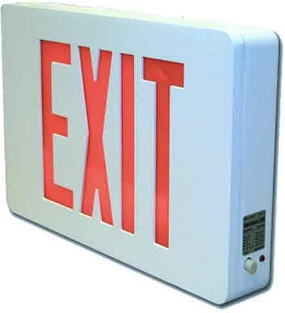 Sure-Lites CX71WH LED Die Cast Exit Sign, White Face and Housing, Single Face, Red and Green Letters, Self-Powered